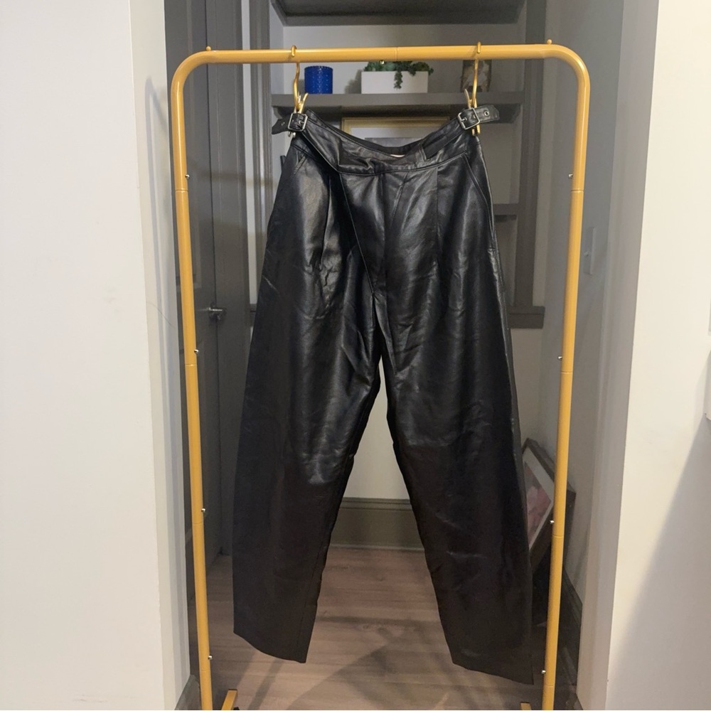 Agolde Vegan Leather Wrap Band Pant Size 28 EUC